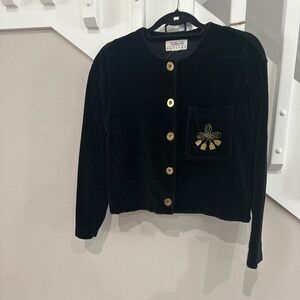 Black velour torerita jacket by Talbots petite